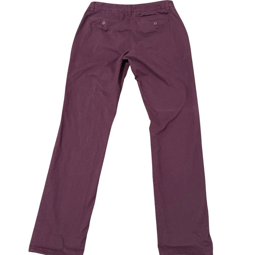 BONOBOS‎ Slim Fit Burgundy Chino Pants Mens Size 33x34 Flat Front Stretch